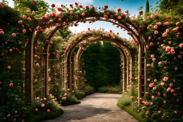 arch in the garden generated by AI technology