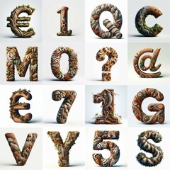 Naklejka premium Animal lettering 3D. AI generated illustration