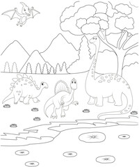 realistic dinosaur coloring pages for adult,vectore art,line art, outline art
