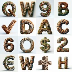Naklejka premium Animal lettering 3D. AI generated illustration