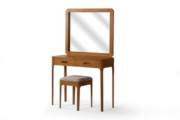Bed dressing table isolated on white background . wooden