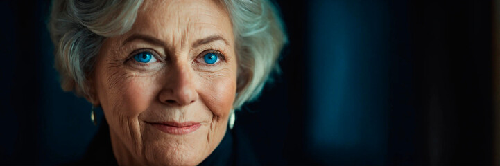 portrait of a beautiful elderly woman. Selective focus.