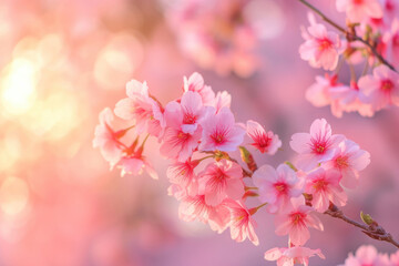 Sakura blossoms in Maruyama Park, Kyoto, Japan. Generative AI