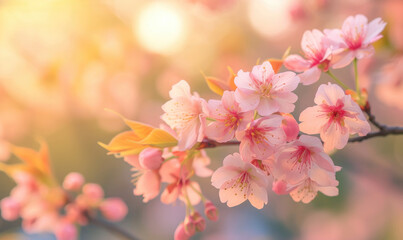 Fototapeta na wymiar Sakura blossoms in Maruyama Park, Kyoto, Japan. Generative AI