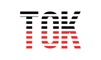 TOK three initial letter iconic line negative space minimal logo design vector template. monogram, abstract, wordmark, business, typography, minimalist, brand, company, flat, modern, unique, simple