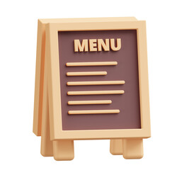 3d coffee menu board icon