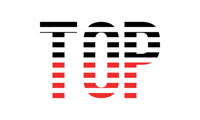 TOP three initial letter iconic line negative space minimal logo design vector template. monogram, abstract, wordmark, business, typography, minimalist, brand, company, flat, modern, unique, simple