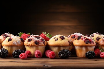 fresh muffin is served at the kitchen table professional advertising food photography