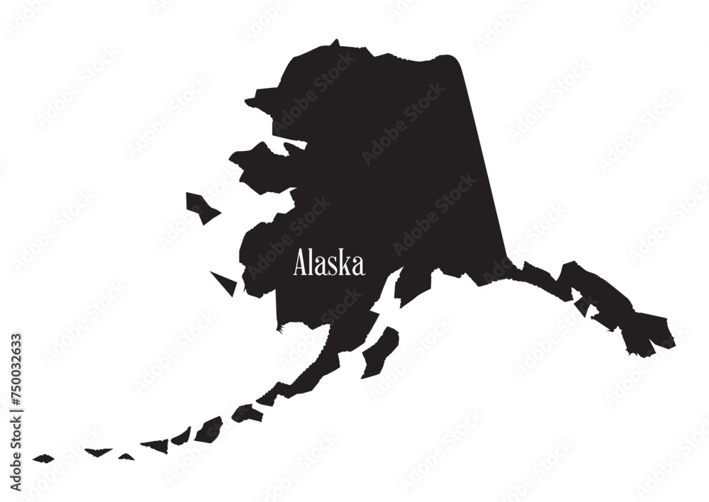 Canvas Prints alaska state silhouette map