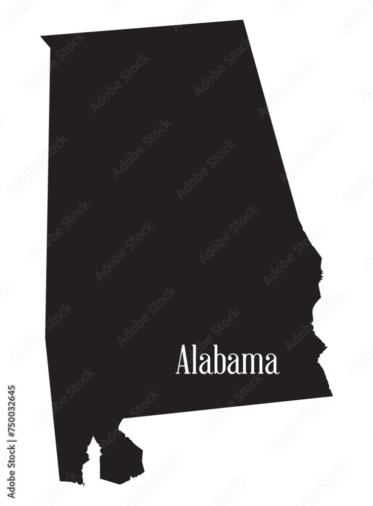 Canvas Prints alabama state silhouette map