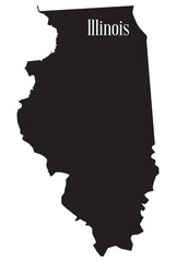Illinois State Silhouette Map