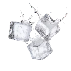 Fototapeten Three falling ice cubes, cut out © Yeti Studio