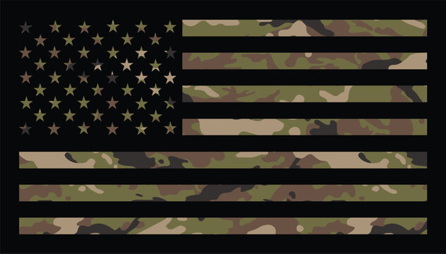 USA Flag Military Camouflage Design - Powered by Adobe