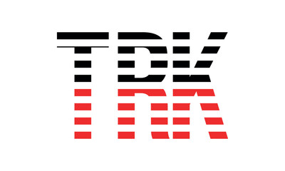 TRK three initial letter iconic line negative space minimal logo design vector template. monogram, abstract, wordmark, business, typography, minimalist, brand, company, flat, modern, unique, simple