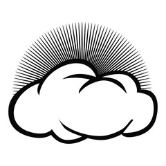 Vector sunbeams through clouds