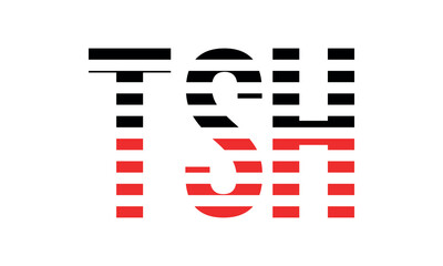 TSH three initial letter iconic line negative space minimal logo design vector template. monogram, abstract, wordmark, business, typography, minimalist, brand, company, flat, modern, unique, simple