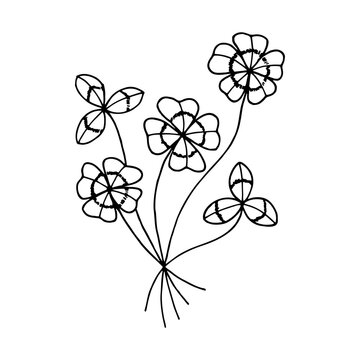 Clover leaves. Vector stock illustration eps10. Isolate on white background, outline, hand drawing.
