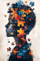 Neurodiversity concept illustration, ADHD, Autism spectrum