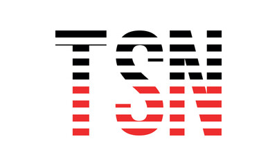 TSN three initial letter iconic line negative space minimal logo design vector template. monogram, abstract, wordmark, business, typography, minimalist, brand, company, flat, modern, unique, simple