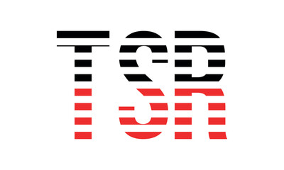 TSR three initial letter iconic line negative space minimal logo design vector template. monogram, abstract, wordmark, business, typography, minimalist, brand, company, flat, modern, unique, simple