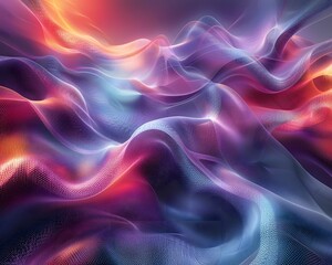 Obraz premium Colorful Abstract Digital Waves and Particles