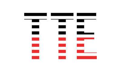 TTE three initial letter iconic line negative space minimal logo design vector template. monogram, abstract, wordmark, business, typography, minimalist, brand, company, flat, modern, unique, simple