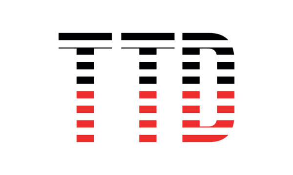 TTD three initial letter iconic line negative space minimal logo design vector template. monogram, abstract, wordmark, business, typography, minimalist, brand, company, flat, modern, unique, simple