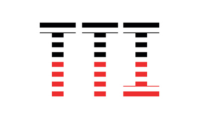 TTI three initial letter iconic line negative space minimal logo design vector template. monogram, abstract, wordmark, business, typography, minimalist, brand, company, flat, modern, unique, simple