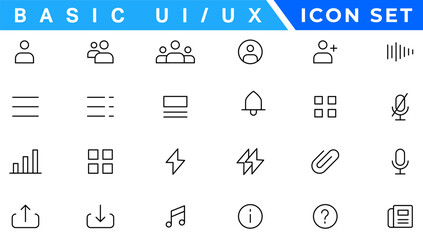 ui / ux icon set, user interface iconset collection.