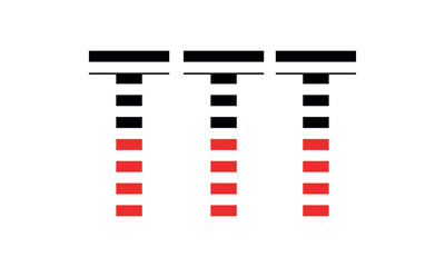 TTT three initial letter iconic line negative space minimal logo design vector template. monogram, abstract, wordmark, business, typography, minimalist, brand, company, flat, modern, unique, simple