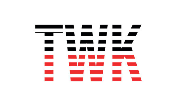 TWK three initial letter iconic line negative space minimal logo design vector template. monogram, abstract, wordmark, business, typography, minimalist, brand, company, flat, modern, unique, simple