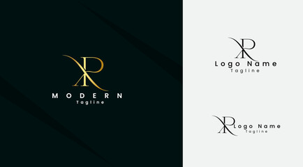 Xr letter logo design. Rx logo. Business. Finance. R logo. X letter. Luxury logo. Word. Handwritten. Typography design. Gold. Script. Font. Rx vector. - obrazy, fototapety, plakaty