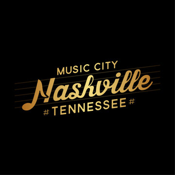 Nashville lettering design template. Nashville, Tennessee typography design. Vector and illustration.