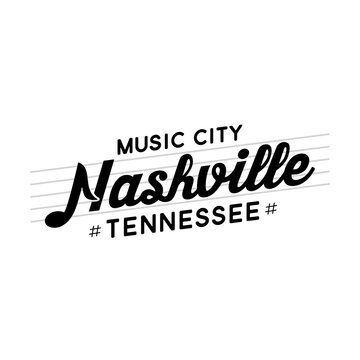 Nashville lettering design template. Nashville, Tennessee typography design. Vector and illustration.