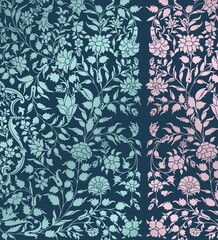 wedding card design, traditional paisley floral pattern , royal India	