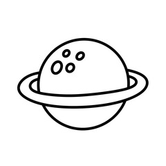 Space cartoon doodle Line icon.