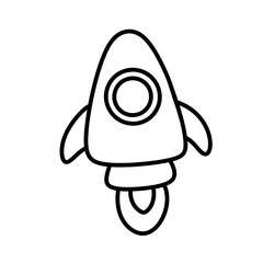 rocket doodle Line icon.