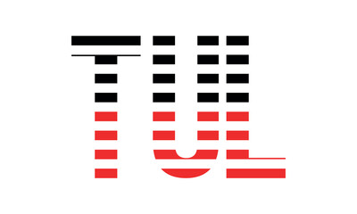 TUL three initial letter iconic line negative space minimal logo design vector template. monogram, abstract, wordmark, business, typography, minimalist, brand, company, flat, modern, unique, simple