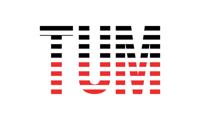 TUM three initial letter iconic line negative space minimal logo design vector template. monogram, abstract, wordmark, business, typography, minimalist, brand, company, flat, modern, unique, simple