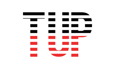 TUP three initial letter iconic line negative space minimal logo design vector template. monogram, abstract, wordmark, business, typography, minimalist, brand, company, flat, modern, unique, simple