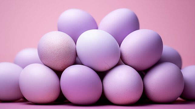 easter eggs on purple background