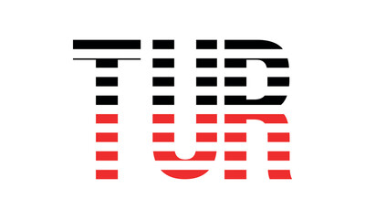 TUR three initial letter iconic line negative space minimal logo design vector template. monogram, abstract, wordmark, business, typography, minimalist, brand, company, flat, modern, unique, simple