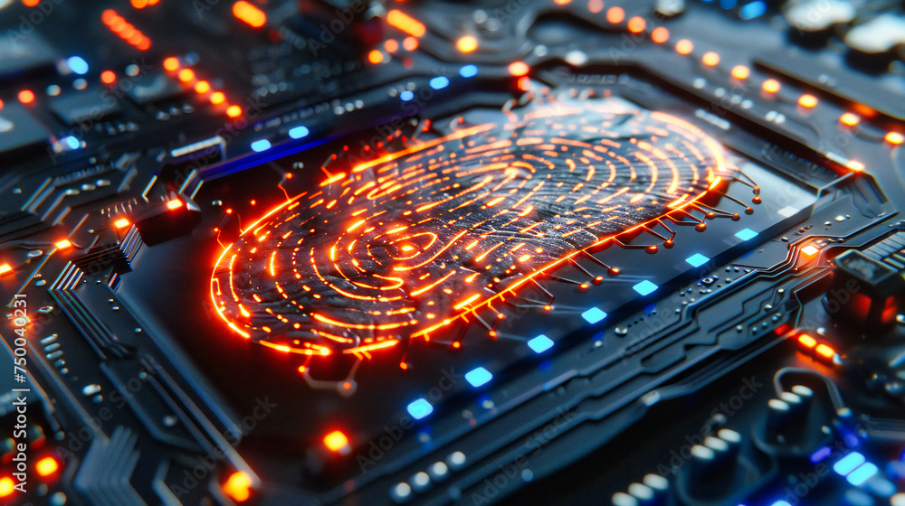 Poster the heart of technology: digital processor and circuit board, a deep dive into the world of electron