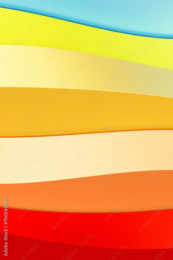 Aufkleber 3d rendering, abstract modern multicolored background with wavy lines
