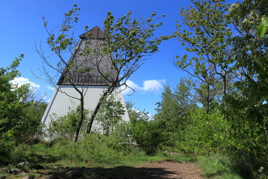Building at Hindens rev. Summer day. Near V&auml;nern, Sweden.