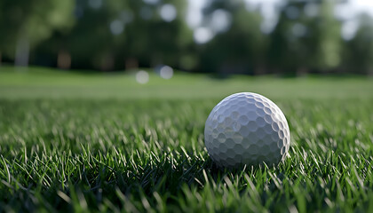 Serene Golf Ball on Lush Green Grass