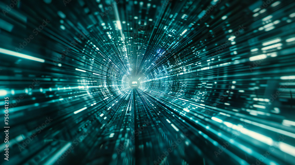 Poster the future of networking: abstract technology background with glowing lines and digital network conc