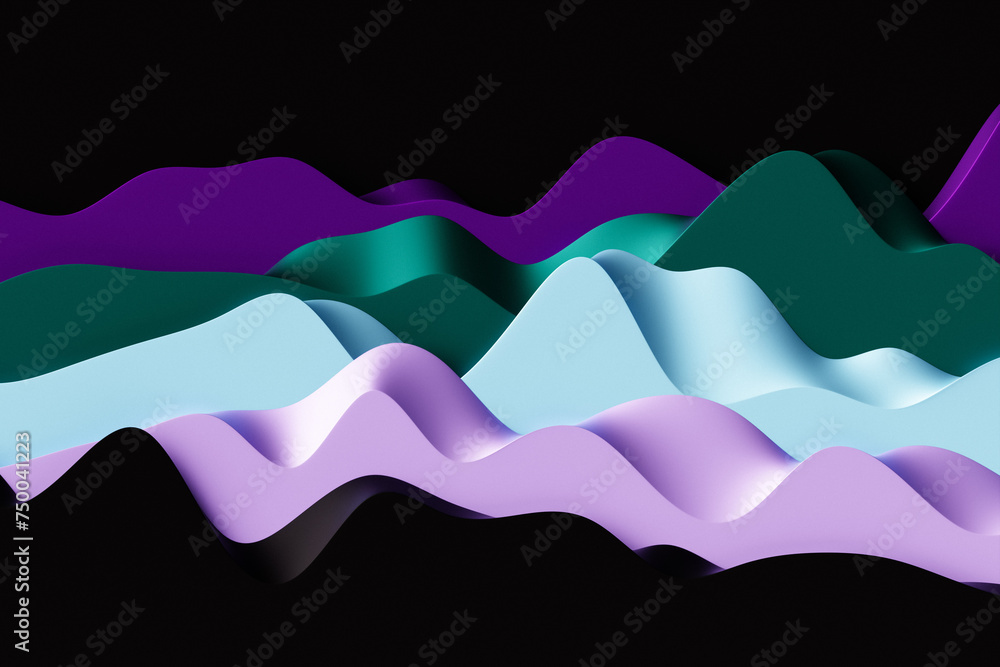 Poster 3d illustration of a classic abstract gradient background with lines. print from the waves. modern g