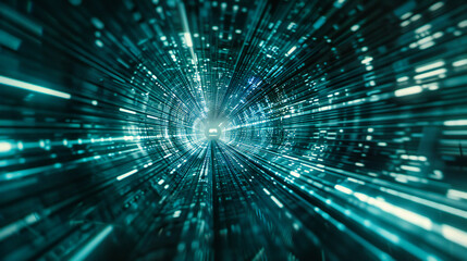 The Future of Networking: Abstract Technology Background with Glowing Lines and Digital Network Concept