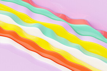 3d Illustration  rows of  colorful  lines  .Geometric background,  pattern.
